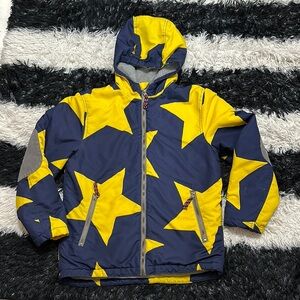 Mini Boden Boys Star-Patterned Yellow and Anorak Jacket Sz 11-12 Yrs